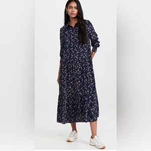Glamorous Floral Midi Dress Navy Peach Floral, M